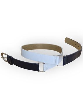 Talbots Navy & White Patent Faux Leather Belt Size